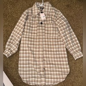 MISSGUIDED Checkered Longerline Shacket